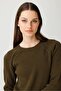 Women's Crew Neck Beaded Wool Sweater A.Green - 2