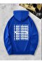 I Am Music Back Printed Hooded Pocket Cotton Cobalt Blue Sweatshirt - 3