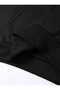 Soccer Rythm Printed Hooded Pocket Black Sweatshirt with Wool Inside - 5