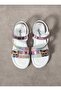 Children's White Daily Single Velcro Butterfly Detailed Lightweight Sandals Comfortable Sole Pool Daily Slippers - 2