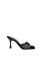 U590149604 Black Fabric Heeled Women's Slippers - 5