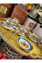 Esterhomedecor 6 Person Fragonard Porcelain Coffee Cup Set Blue - 7