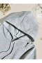 Artric Monkeys Printed Hooded Pocket Wool Inside Gray Sweatshirt - 3