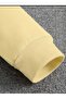 New York Pop Printed Hooded Beige Sweatshirt with Pocket and Wool Inside - 4