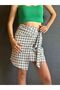 Plaid Side Tie Sports Skirt - 6