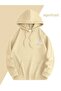 Lazarus Back Chest Printed Hooded Pocket Cotton Beige Sweatshirt - 2