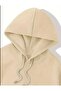 Schw Zeo Printed Hooded Pocket Cotton Beige Sweatshirt - 3