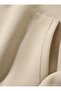 Airplane Printed Hooded Pocket Cotton Beige Sweatshirt - 4