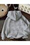 Pink Panther Printed Hooded Pocket Cotton Gray Sweatshirt - 2