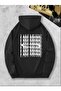 I Am Music Back Printed Hooded Pocket Cotton Black Sweatshirt - 3