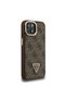 iPhone 15 Compatible Case Licensed Triangle Logo 4g Patterned Camera Stand Cover Brown - 4