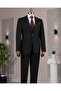 Italian Style Slim Fit Mono Lapel Jacket Pants Suit Black T14290