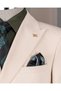 Italian Style Double-Breasted Jacket Pants Suit Beige T14191 - 3