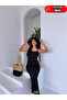 Sandy Fabric Black Maxi Dress - 2