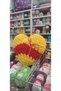 Heart Pillow Knit Yellow Red