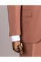 Italian Style Slim Fit Mono Lapel Jacket Pants Suit Brown T14236 - 4