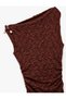 X Melis Ağazat - Sleeveless Slim Fit Draped Accessory Asymmetrical Boat Neck Long Lace Dress - 6