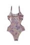 Girl's Tie-Dye Patterned Ruffle Side Cut Detailed Swimsuit - 4