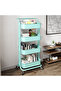 4 Tier Rolling Utility Cart Metal Multi-purpose Trolley Home Kitchen Storage Organizer Cart with Han - 2