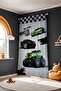 Black Monster Truck Patterned Children's Baby Room Background Curtain (Single Wing Pricing) - 4