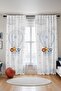 Blue Balloon Flying Animals Patterned Children's Baby Room Background Curtain (Single Wing Pricing)