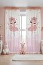 Golden Dress Ballerina Patterned Children's Baby Room Background Curtain (Single Wing Pricing)