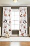 Animals with Flying Balloons Patterned Children's Baby Room Background Curtain (Single Wing Pricing)