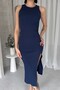 Midi Length Slit Camisole Pencil Dress - 3