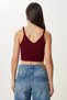 Women's Burgundy Turtleneck Knitwear Athlete Crop Suit Mt00153 - 5