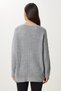 Women's Gray V-Neck Thessaloniki Knit Oversize Knitwear Sweater ZA00059 - 5