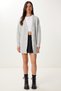 Women's Gray Buttoned Long Knitwear Cardigan Mx00244 - 4