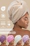 Button Elastic Hair Towel, Hair Cap, Makeup Cap, Facial Care Towel, Hair Drying after Bath - 2
