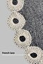 Gülruba Oval Anthracite Dowry Lace 2-Piece Bath Mat Set Non-Slip Base Toilet Seat - 2