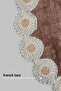 Gülruba Oval Coffee Dowry Lace 2-Piece Bath Mat Set Non-Slip Base Toilet Seat - 2