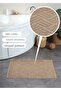 Set of 2 Foot Towels 100% Cotton Certified, Stone & Stripe Patterned Jacquard Bath Mat 50X70Cm - 5