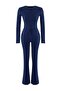 Wardrobe Essentials – Lacivert Slim/Vücuda Oturan Örme Alt-Üst Takım | TWOAW26AU00008 - 5