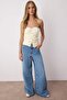 Ekru İnci İşlemeli Straplez Vücudu Saran/Fitted Triko Bluz TWOSS25BZ00596 - 4
