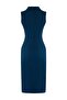 Petrol Vücudu Saran Ceket Yaka Midi Dokuma Elbise TWOSS23EL02256 - 7