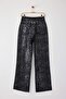 Limited Edition Multicolor Leopard Foil Printed High Waist Wide Leg Jeans TWOAW25JE00071 - 12