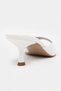 Promise White Patent Leather Pointed Toe Women's Thin Heeled Slippers - 7