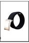 Iron Buckle Cloth Belt Black
