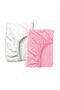 Cotton Children's Fitted Sheet 90x190 (2 Pieces) White And Pink - 2