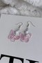 Pink Coquette Janjanlı Pearl Butterfly Earrings, Pinterest Y2K Fairycore Earrings Brass Plated - 3