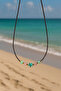 Handmade Necklace with Colorful Glass Beads and Star Figures - Summer Themed - 3