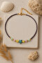 Handmade Necklace with Colorful Glass Beads and Star Figures - Summer Themed