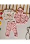 100% Cotton 3-Piece Seasonal Baby Girl Casual Pajama Set – Cardigan, Top, Bottom - 2
