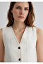 Merlin Real Blue Off-White Jean Vest Fitted / Body Fitted Cut 1110265-89157 - 5