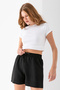 Women's Elastic Waist Lace Detailed Aerobin Shorts - Black - 5327 - 4