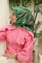 Green Pink Patterned Tivil Silk Scarf 11432-58 - 5
