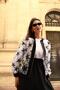 Triple Stylish Set with Sequin and Tulle Flower Detail Jacket and Crepe Skirt - 3